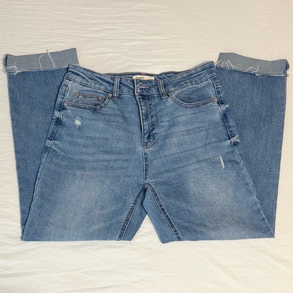 Oat New York Denim - OAT New York Blue Denim Cuffed Jeans